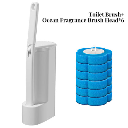 Brosse de toilette jetable avec support de rangement